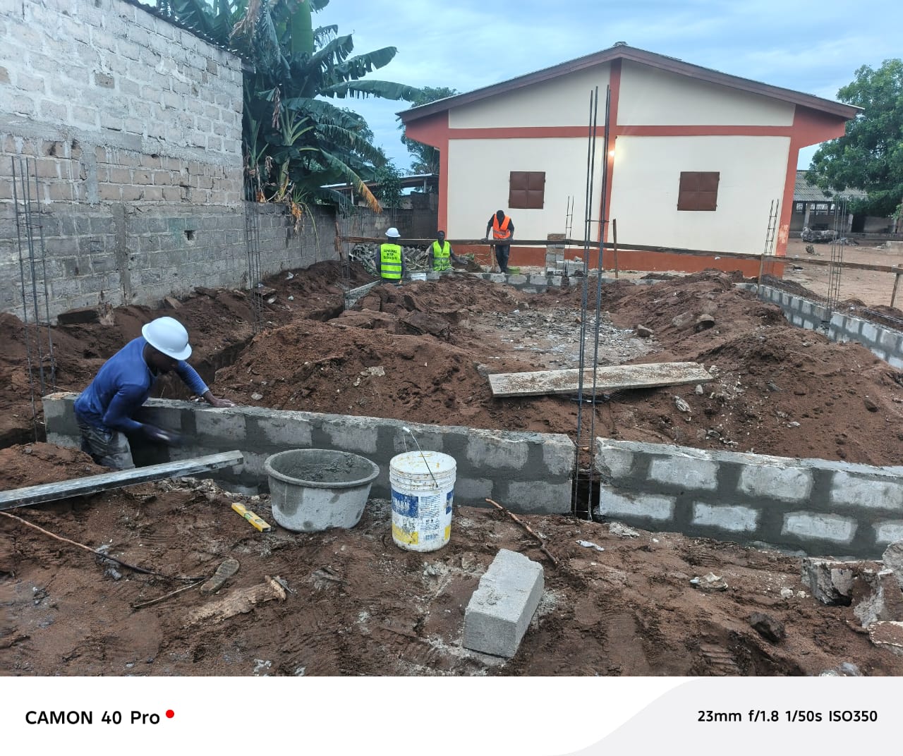 Fondations d'un chantier résidentiel
